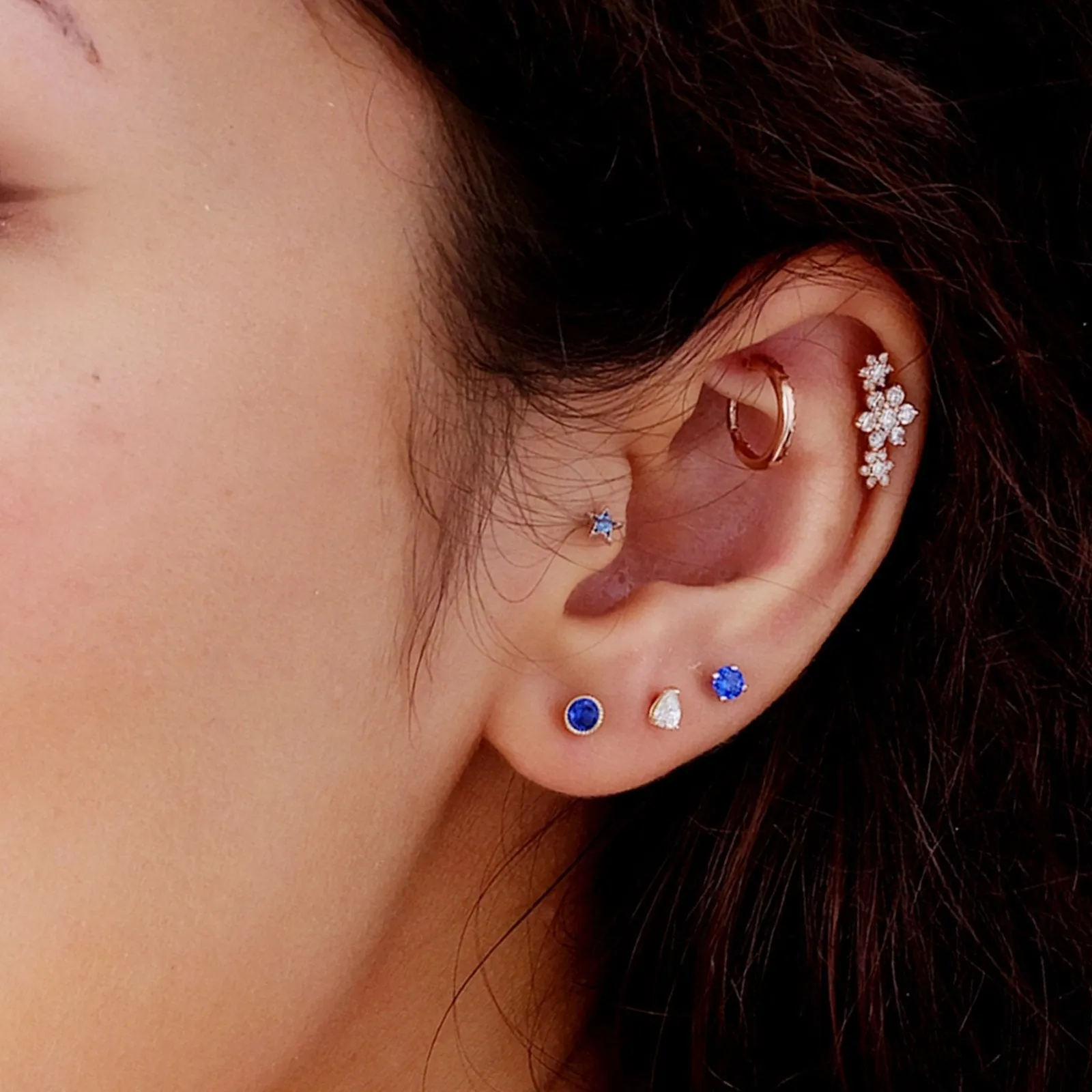 Blue Sapphire Flat Back Stud