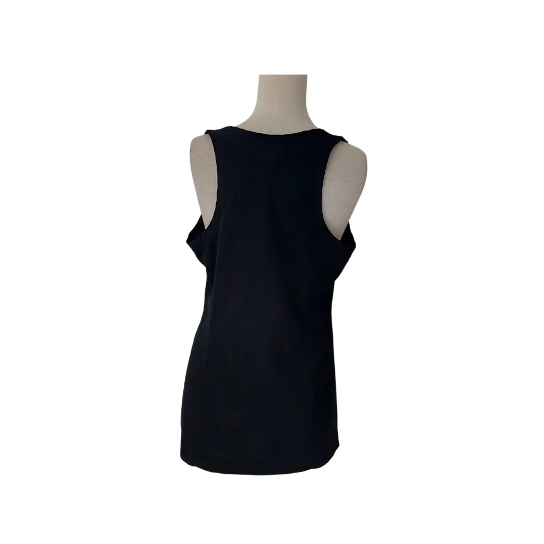 Calvin Klein Black Sleeveless with Front Lace Top | Pre Loved |
