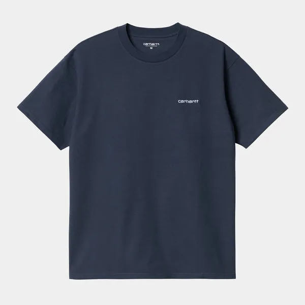 Carhartt WIP Script Embroidery T-Shirt - Blue / White