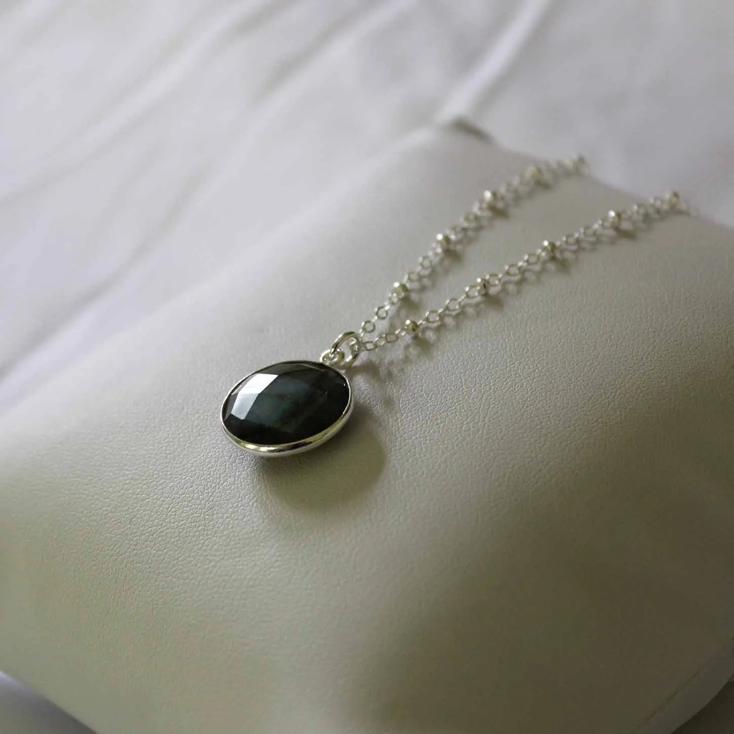 Labradorite Circle Necklace