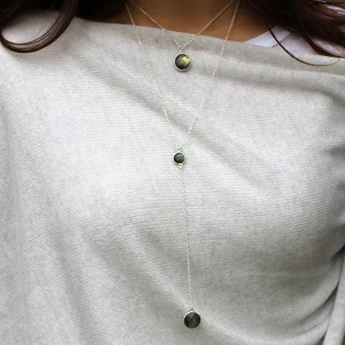 Labradorite Circle Necklace