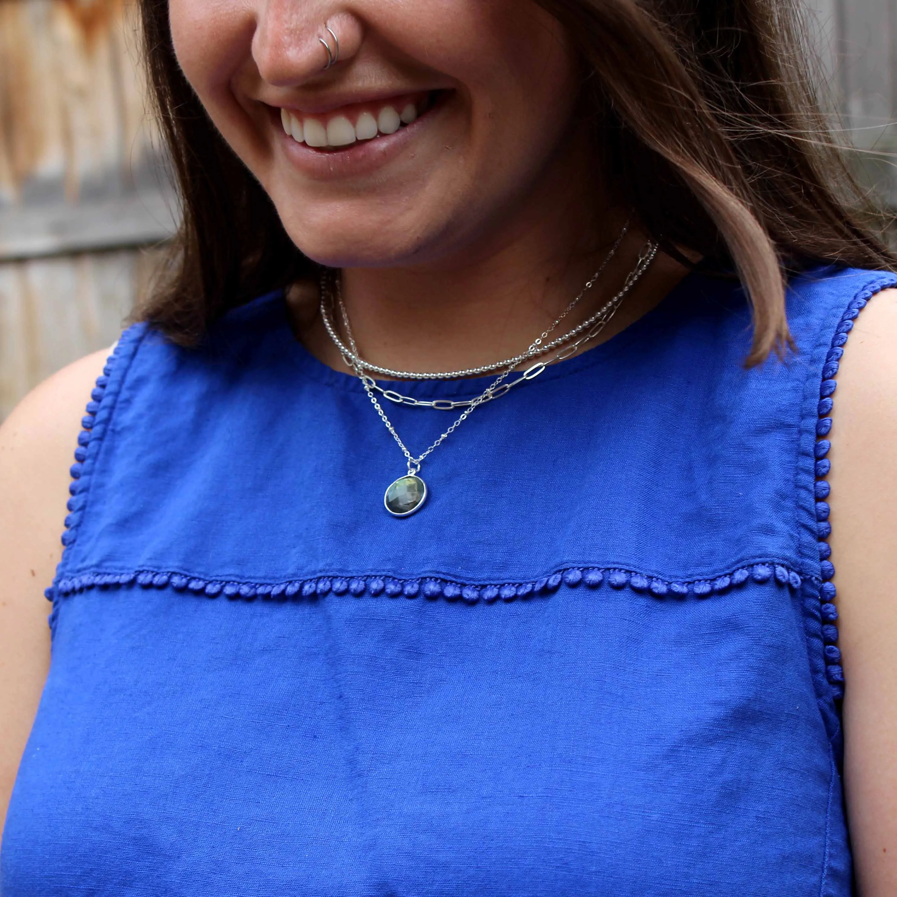 Labradorite Circle Necklace