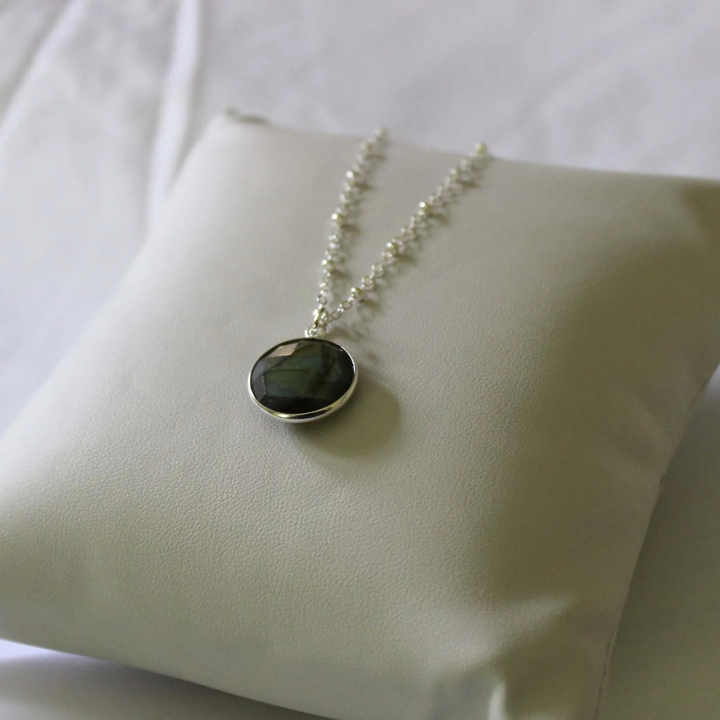 Labradorite Circle Necklace