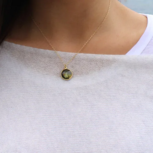 Labradorite Circle Necklace