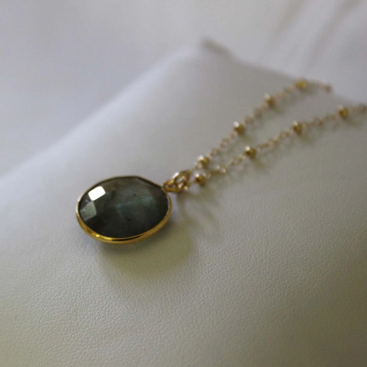 Labradorite Circle Necklace