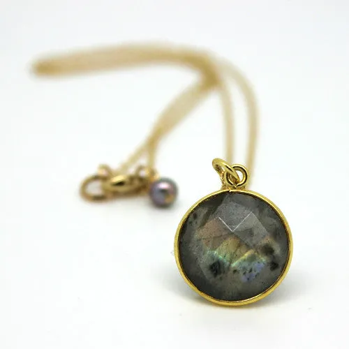 Labradorite Circle Necklace