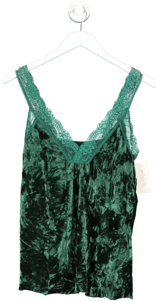 New Collection Green Velvet And Lace Top One Size