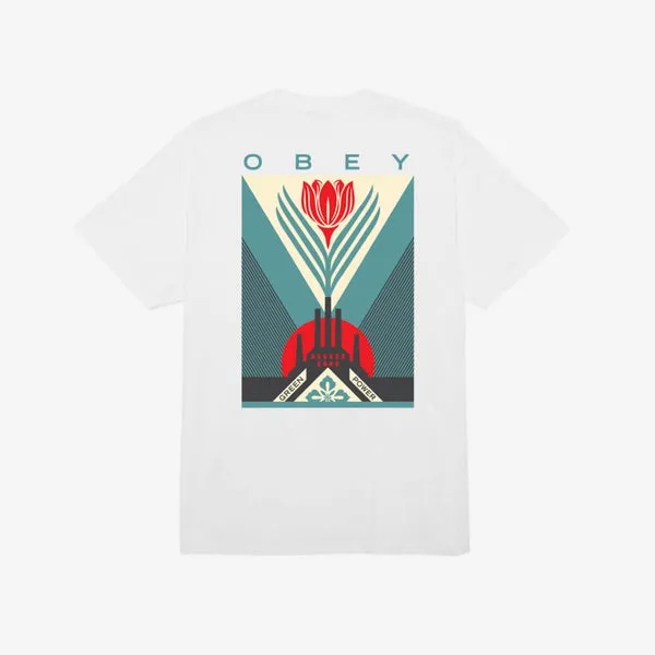 Obey Green Power Factory T-Shirt - White