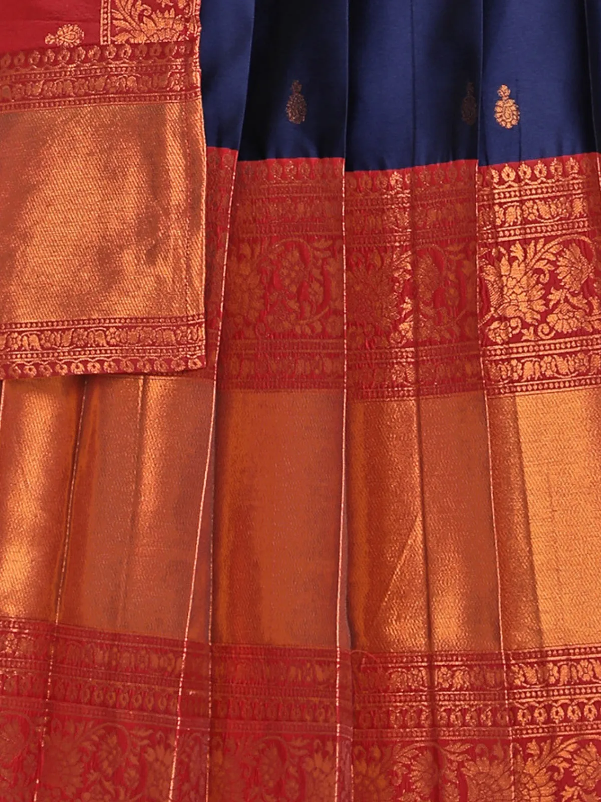 Odette Blue Banarasi  Woven Stitched Gown  for Women