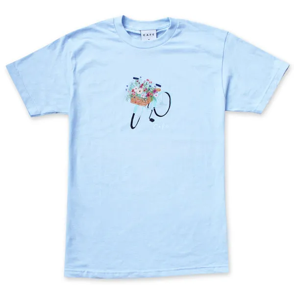 Skateboard Café Flower Basket T-Shirt - Powder Blue