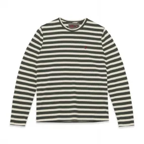 YMC Thurston LS T-Shirt - Green / Ecru